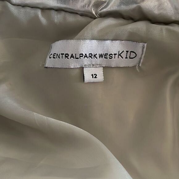 Central Park West Kid Girls Silver Puffer Jacket - Picture 7 of 8